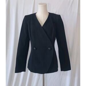 New W/Tag Brooks Brothers Womens Black Waffle Textured Blazer Jacket US 10